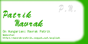 patrik mavrak business card